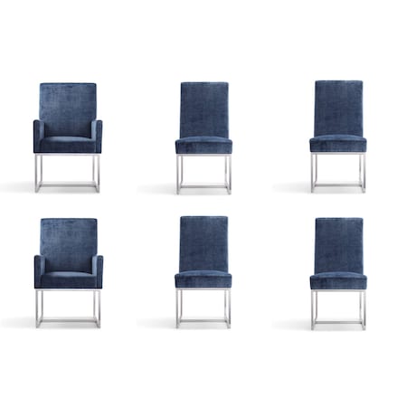 Manhattan Comfort Element 6-Piece Dining Chairs in Blue, PK6 4-DC2930-BL